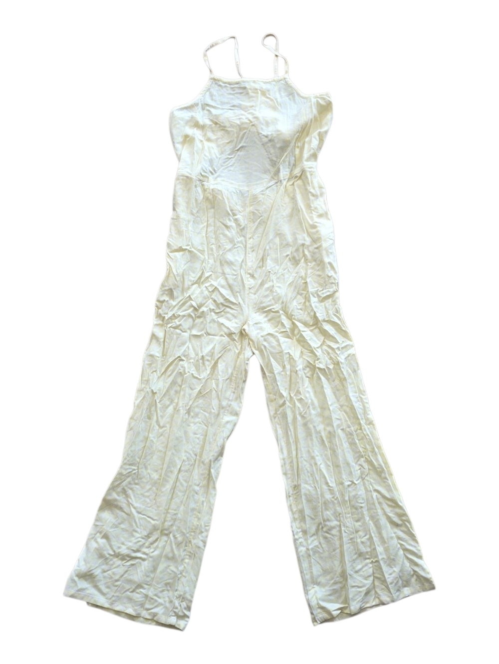 Nordstrom Yellow Striped Spaghetti-Strap Wide Leg Jumpsuit XL Teen Girl